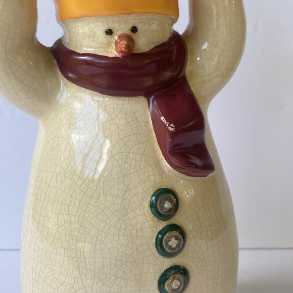 Country Chrismas decor Snowman candle holder with lamp shade - Picture 2 of 7